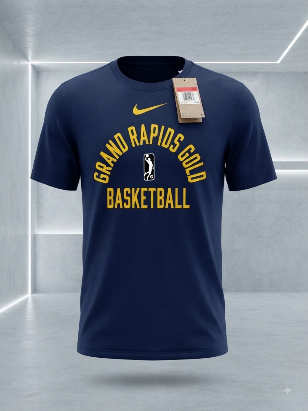 NWT Nike Grand Rapids Gold NBA G League Basketball T-Shirt Navy Blue Men's Size